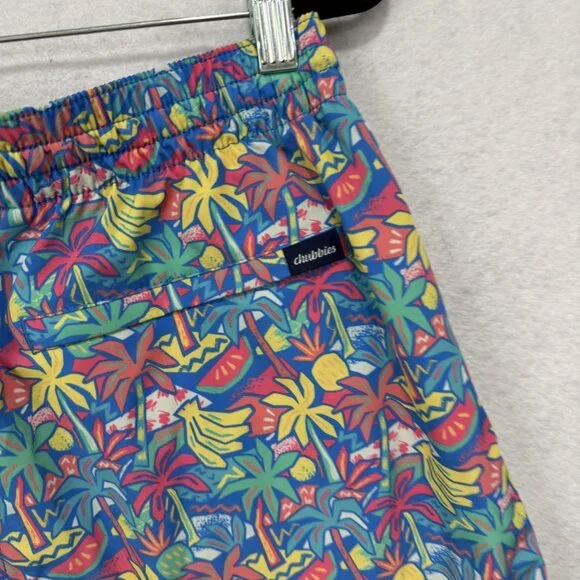 Chubbies Shorts Mens Medium Blue Tropical Swim Trunks 5in Inseam Lined Volley - Picture 7 of 10